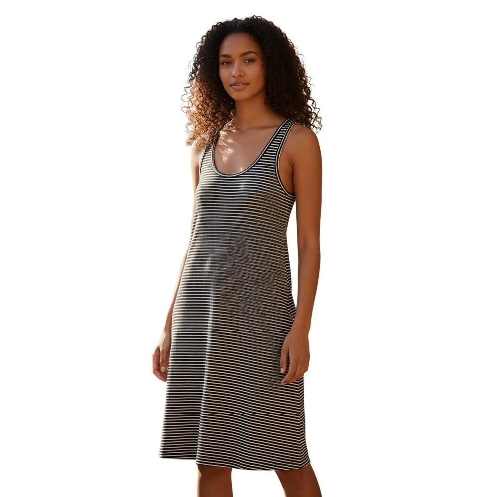 MADEWELL Striped Tank Dress S Black White Sleeveless Cotton Casual NWOT Coastal